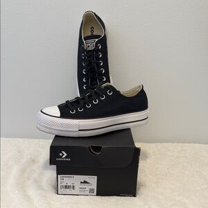Converse Lift Classic Black Canvas Sneakers New Sz 7.5 Women’s